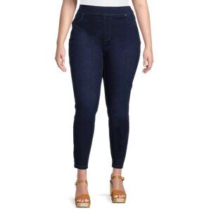 Terra & Sky Women's Plus Size Jeggings, 28" Inseam, Size 0X(14W), Skinny, Blue